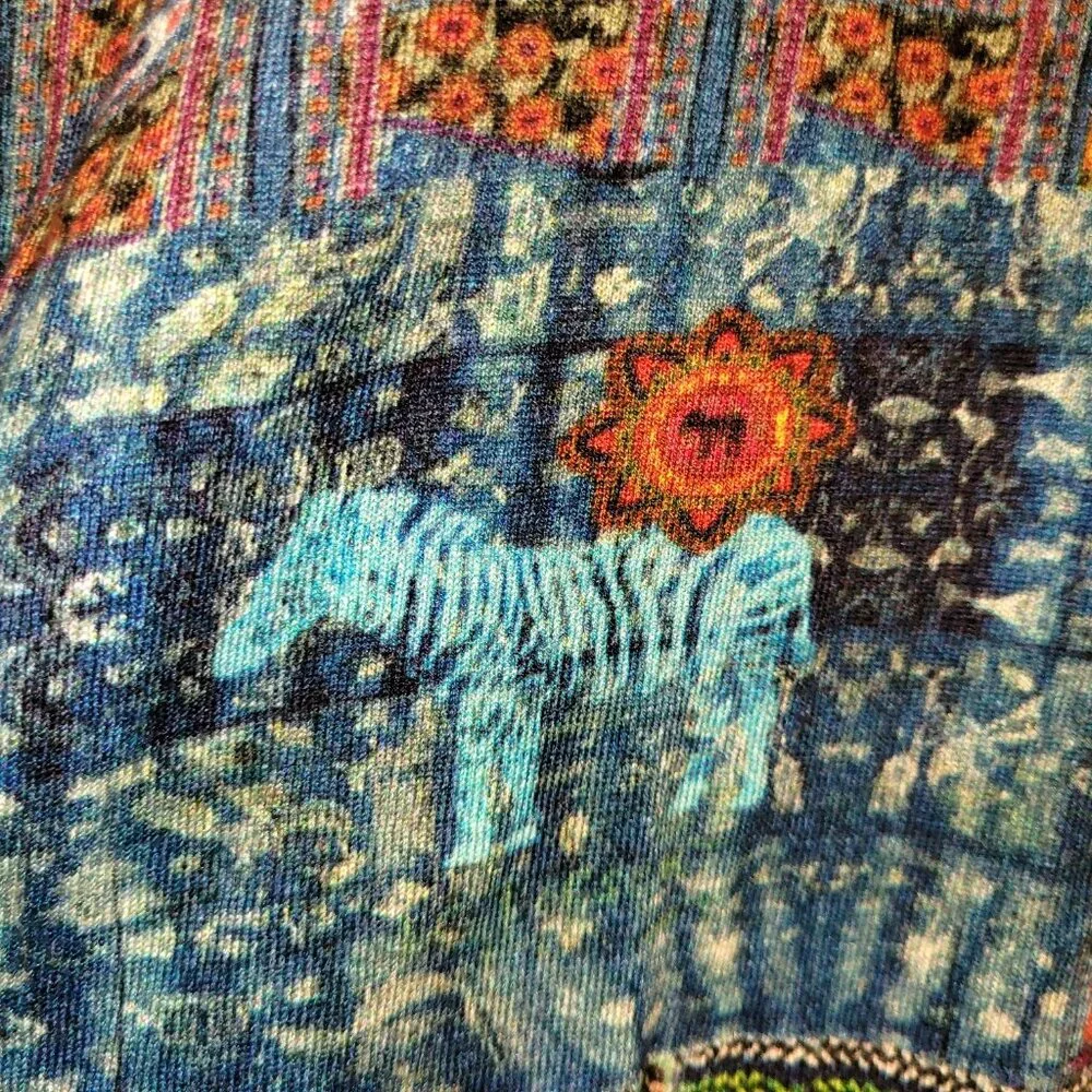 Desigual Soft Wool Safari Abstract V Neck Sweater